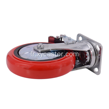 Roue de roulette en PVC rouge de 8 pouces